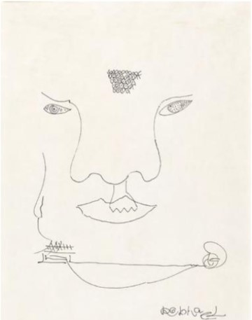 eine Zeichnung vom Gesicht