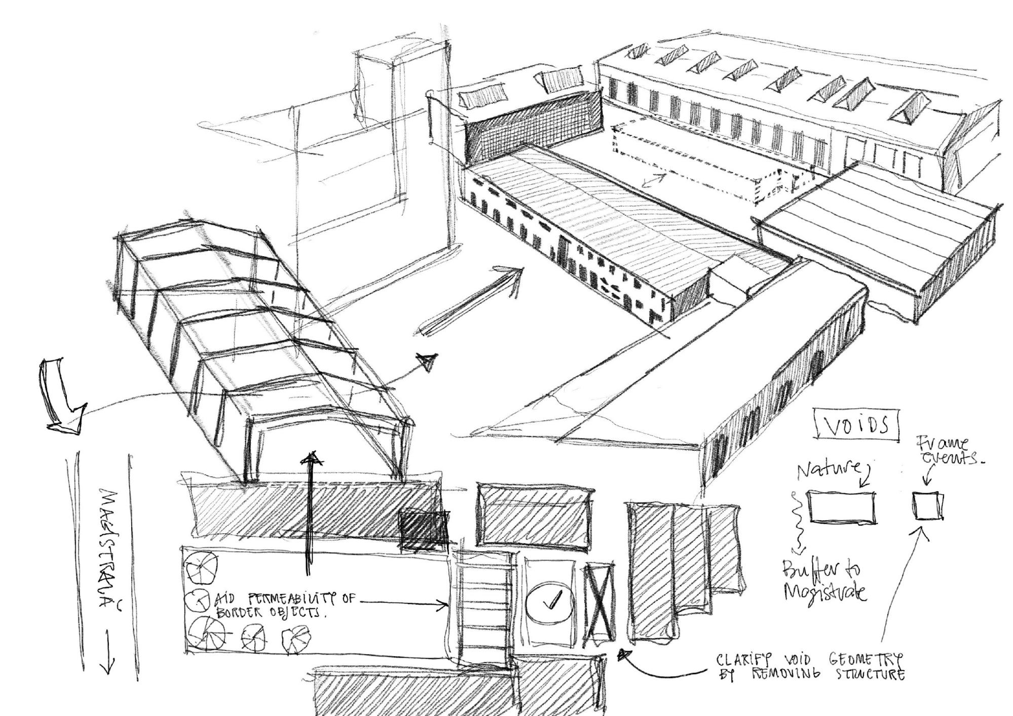 Design interventions superimposed with the drawn documentation of site agents.